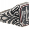 WWII NAZI GERMAN NSDAP OFFICIALS SILVER RING PIC-1
