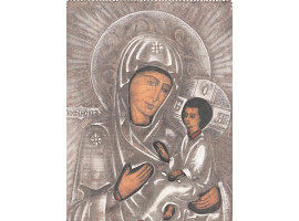 RUSSIAN MOTHER OF GOD TRAVEL ICON IN SILVER RIZA