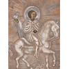 RUSSIAN TRAVEL SAINT TRYPHON ICON IN SILVER OKLAD PIC-1