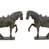 VINTAGE CHINESE TANG PEWTER HORSE FIGURES PIC-1