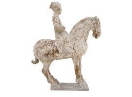 ANTIQUE CHINESE TANG TERRACOTTA RIDER ON A HORSE