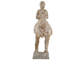 ANTIQUE CHINESE TANG TERRACOTTA RIDER ON A HORSE