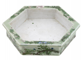 ANTIQUE CHINESE PORCELAIN FOOTED BONSAI PLANTER