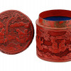 ANTIQUE CHINESE QING RED CINNABAR BOX AND PLAQUE PIC-4