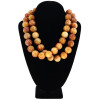 LARGE ORIENTAL HAND CARVED JADE BEAD NECKLACE PIC-0