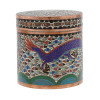 ANTIQUE CHINESE MEIJI CLOISONNE ENAMEL TEA CADDY PIC-2