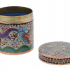 ANTIQUE CHINESE MEIJI CLOISONNE ENAMEL TEA CADDY PIC-3