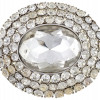 LARGE YVES SAINT LAURENT CLEAR RHINESTONE BROOCH PIC-0