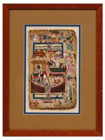 ANTIQUE INDO PERSIAN MUGHAL PAINTING W MANUSCRIPT