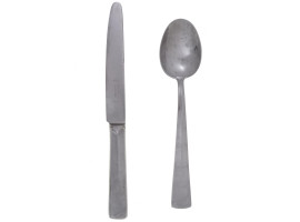 WWII NAZI GERMAN DAF STAINLESS STEEL CUTLERY SET