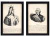 ANTIQUE FRENCH ROYAL LITHO PRINT PORTRAITS FRAMED PIC-1
