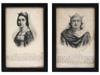 ANTIQUE FRENCH ROYAL LITHO PRINT PORTRAITS FRAMED PIC-2