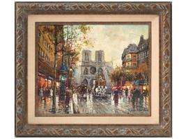 FRENCH PARIS OIL PAINTING BY ANTOINE BLANCHARD