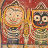 19TH C INDIAN PIRU ORISSA TEMPLE PIGMENT PAINTING PIC-2