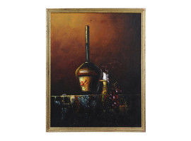 VINTAGE STILL LIFE OIL PAINTING SIGNED BY HAIL