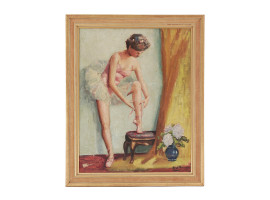 MID CENT OIL PAINTING OF A BALLERINA BY RUZ