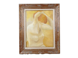 MID CENT FEMALE NUDE OIL PAINTING BY H. ROBBINS