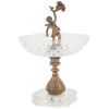 EUROPEAN CUT CRYSTAL GLASS AND BRASS CENTER PIECE PIC-0