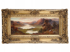 BRITISH RIVER LANDSCAPE OIL PAINTING AUBREY RAMUS