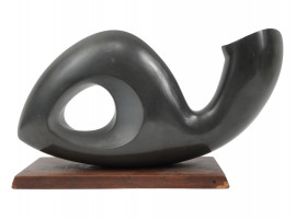 MICHAEL BARKIN ABSTRACT BLACK ONYX SCULPTURE