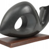 MICHAEL BARKIN ABSTRACT BLACK ONYX SCULPTURE PIC-0