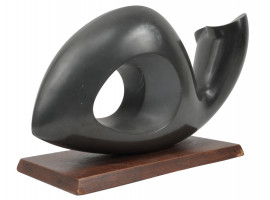 MICHAEL BARKIN ABSTRACT BLACK ONYX SCULPTURE