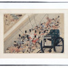 JAPANESE WOODBLOCK OF A MEDIEVAL BATTLE SCENE PIC-0
