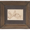 ANTIQUE 19TH C DUTCH ETCHING OF CHILDREN SIGNED PIC-0