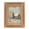 RURAL WINTER LANDSCAPE OIL PAINTING BY J. MEDINA PIC-0