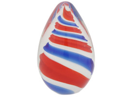 MURANO MANNER EGG SHAPED SWIRL GLASS PAPERWEIGHT