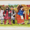 2000 RUSSIAN PEASANTS WATERCOLOR PAINTING SIGNED PIC-2