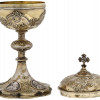 ANTIQUE GILT SILVER FOOTED EUCHARIST CIBORIUM CUP PIC-3