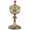 ANTIQUE GILT SILVER FOOTED EUCHARIST CIBORIUM CUP PIC-0