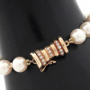 PEARLS DIAMONDS JEWELRY BRACELET W 14K GOLD CLASP PIC-2