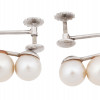 14K GOLD AND 14K WHITE GOLD PEARL EARRINGS PIC-3