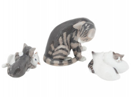 1990S ROYAL COPENHAGEN PORCELAIN CAT FIGURINES