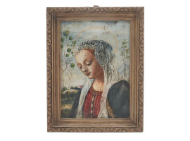 OIL PAINTING OF MADONNA AFTER ANDREA VEROCCHIO