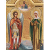 ANTIQUE RUSSIAN ICON ST. MICHAEL AND STEPHANIDA PIC-2