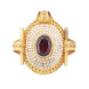 14K GOLD PENDANT WITH SEED PEARLS AND GARNET PIC-0