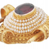 14K GOLD PENDANT WITH SEED PEARLS AND GARNET PIC-2