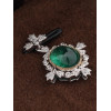 14K WHITE GOLD EMERALD AND DIAMONDS PENDANT PIC-4