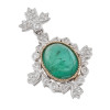 14K WHITE GOLD EMERALD AND DIAMONDS PENDANT PIC-2