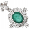 14K WHITE GOLD EMERALD AND DIAMONDS PENDANT PIC-3