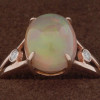 14K GOLD NATURAL OPAL DIAMONDS RING W CERTIFICATE PIC-1