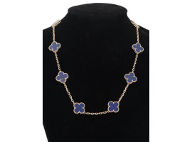 VAN CLEEF ALHAMBRA 18K GOLD ENAMEL NECKLACE