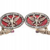 RUSSIAN GILT SILVER IMPERIAL EAGLE CUFFLINKS IOB PIC-2