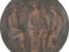 ANTIQUE RUSSIAN COPPER TRINITY BAS RELIEF PLATE PIC-1