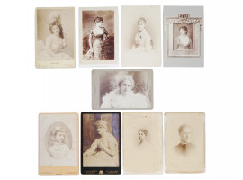 ANTIQUE LATE 19TH C CABINET PHOTOGRAPHS OF WOMEN