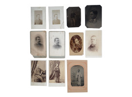 ANTIQUE 19TH C CABINET PHOTOGRAPHS MALE PORTRAITS