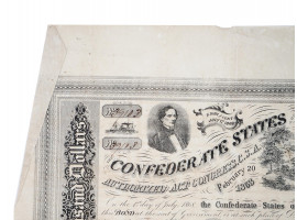 CIVIL WAR ERA CONFEDERATE STATES LOAN BOND SHEET